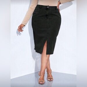 Black Denim Skirt